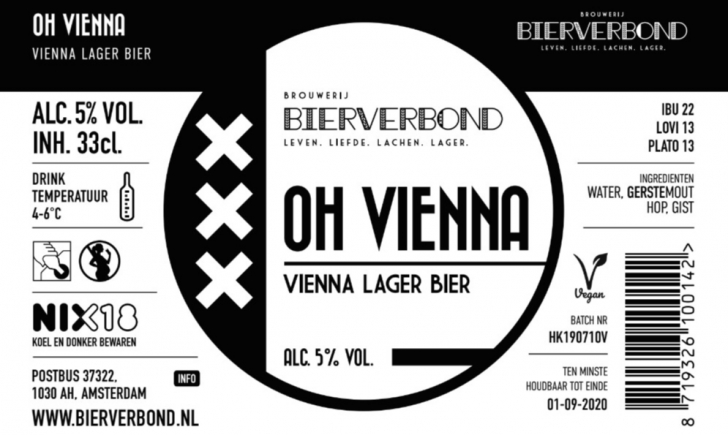 Oh Vienna van Bierverbond etiket